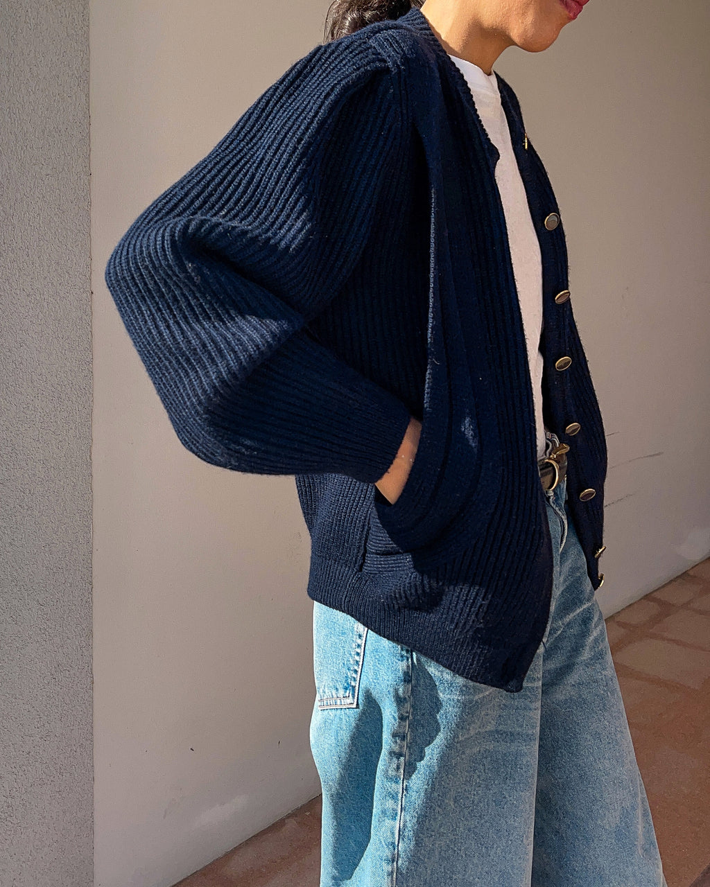 Wool bomber cardigan / jacket
