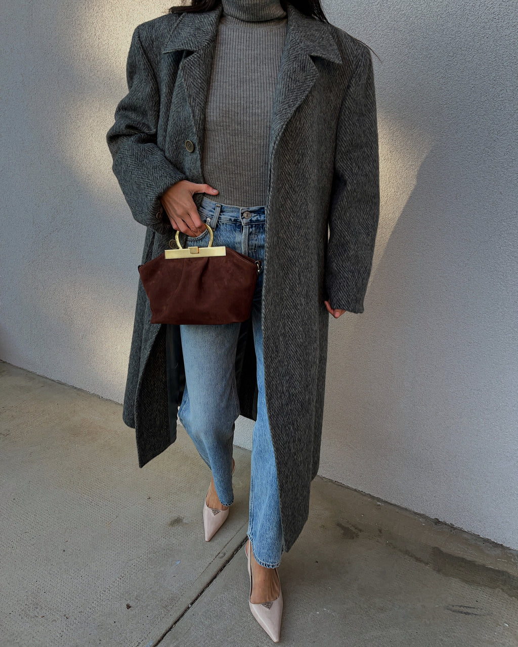 Spigato mohair coat