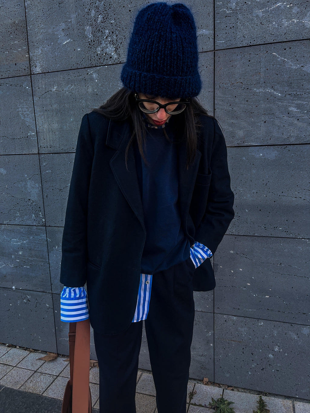Blue wool blazer
