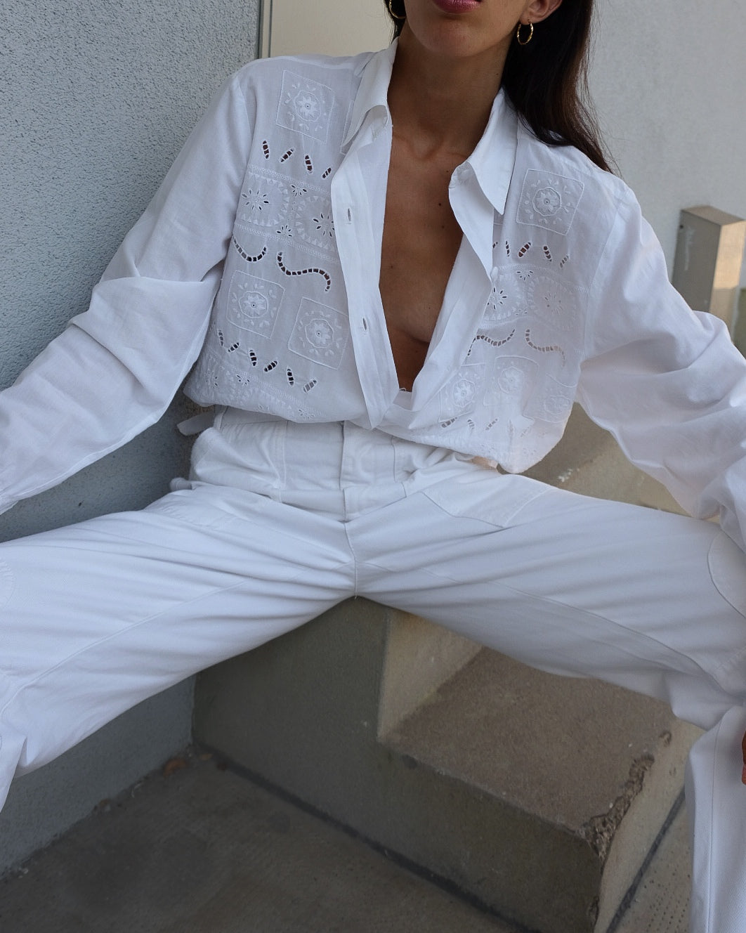 100 cotton handmade embroided shirt