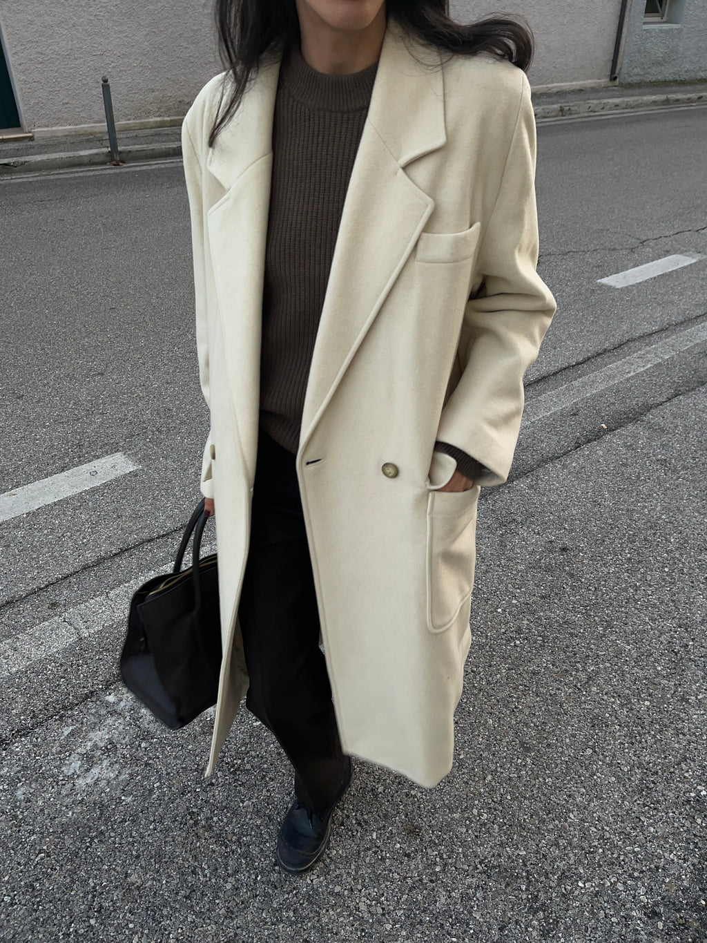 Cappotto bianco panna
