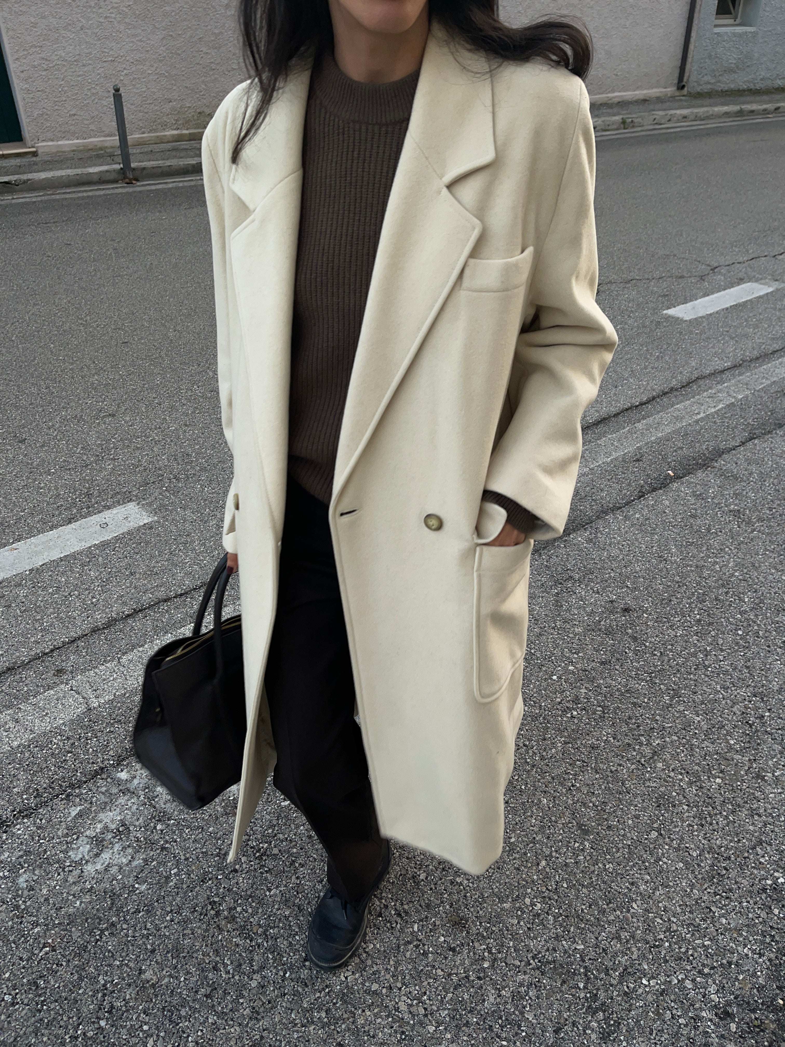 Cappotto bianco panna