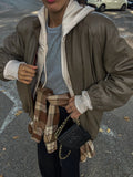Nappa taupe bomber jacket