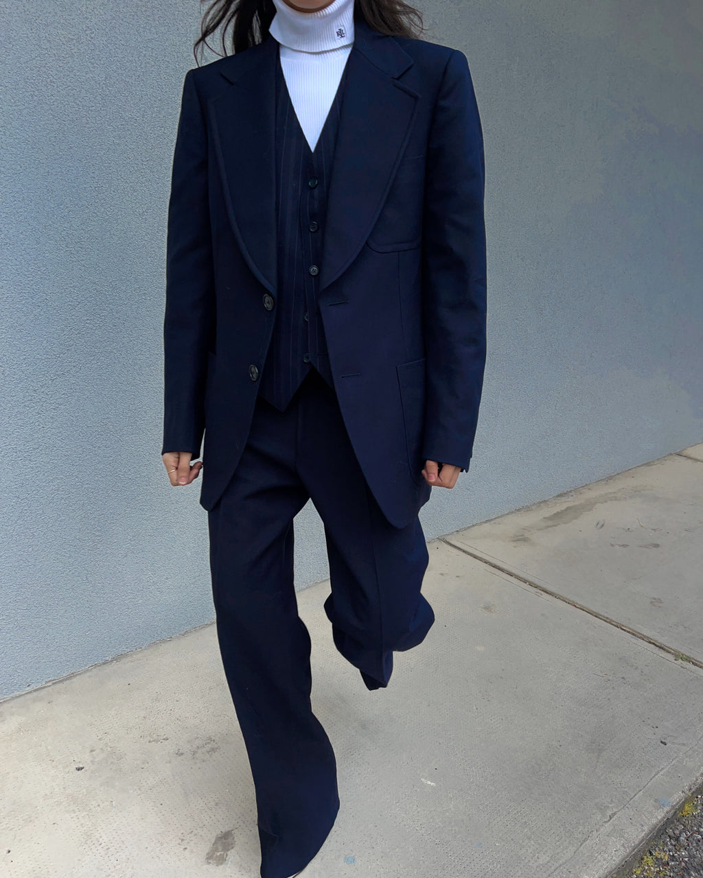 Blue wool suit