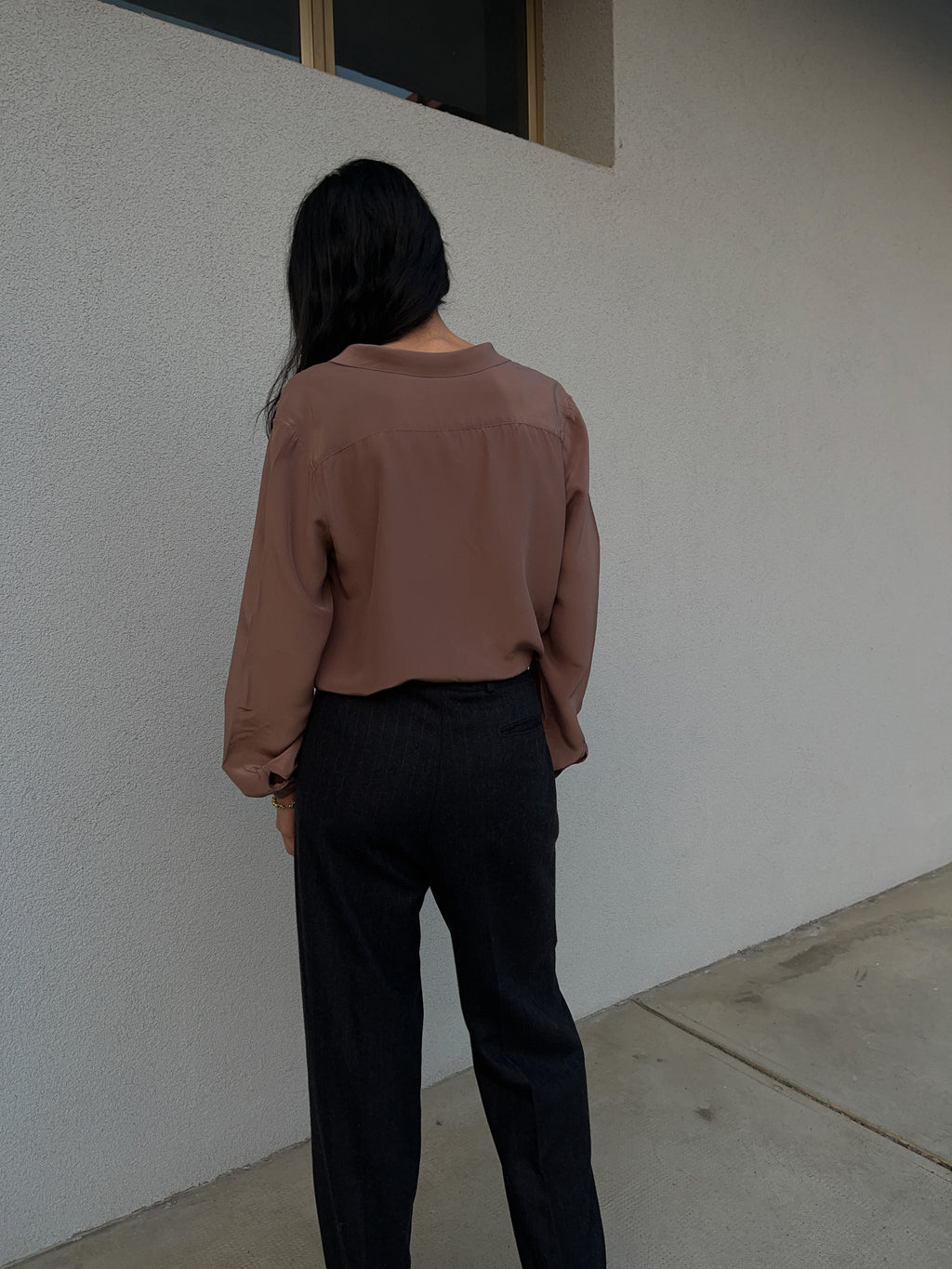 Camicia seta caffellatte