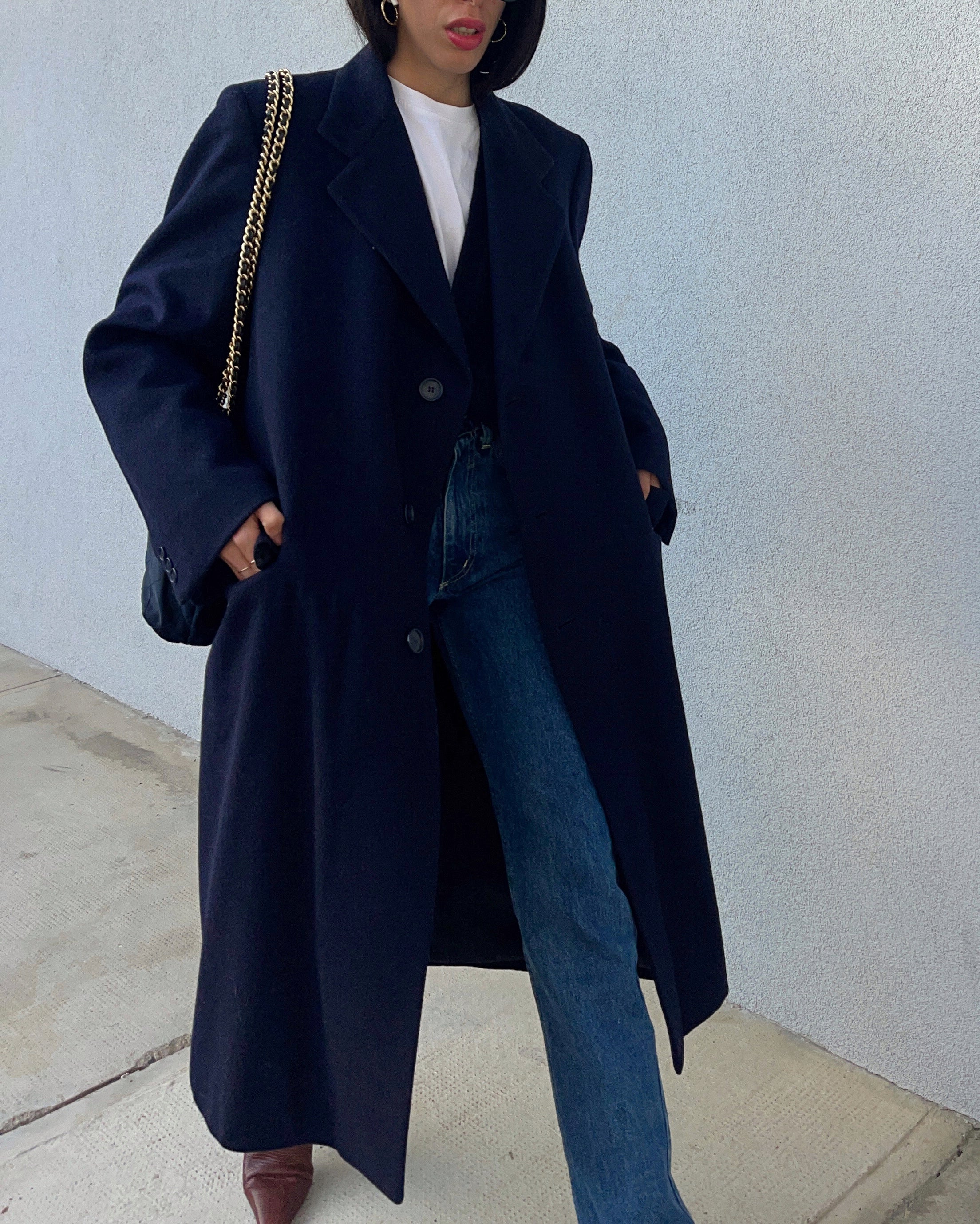 100 wool blue coat