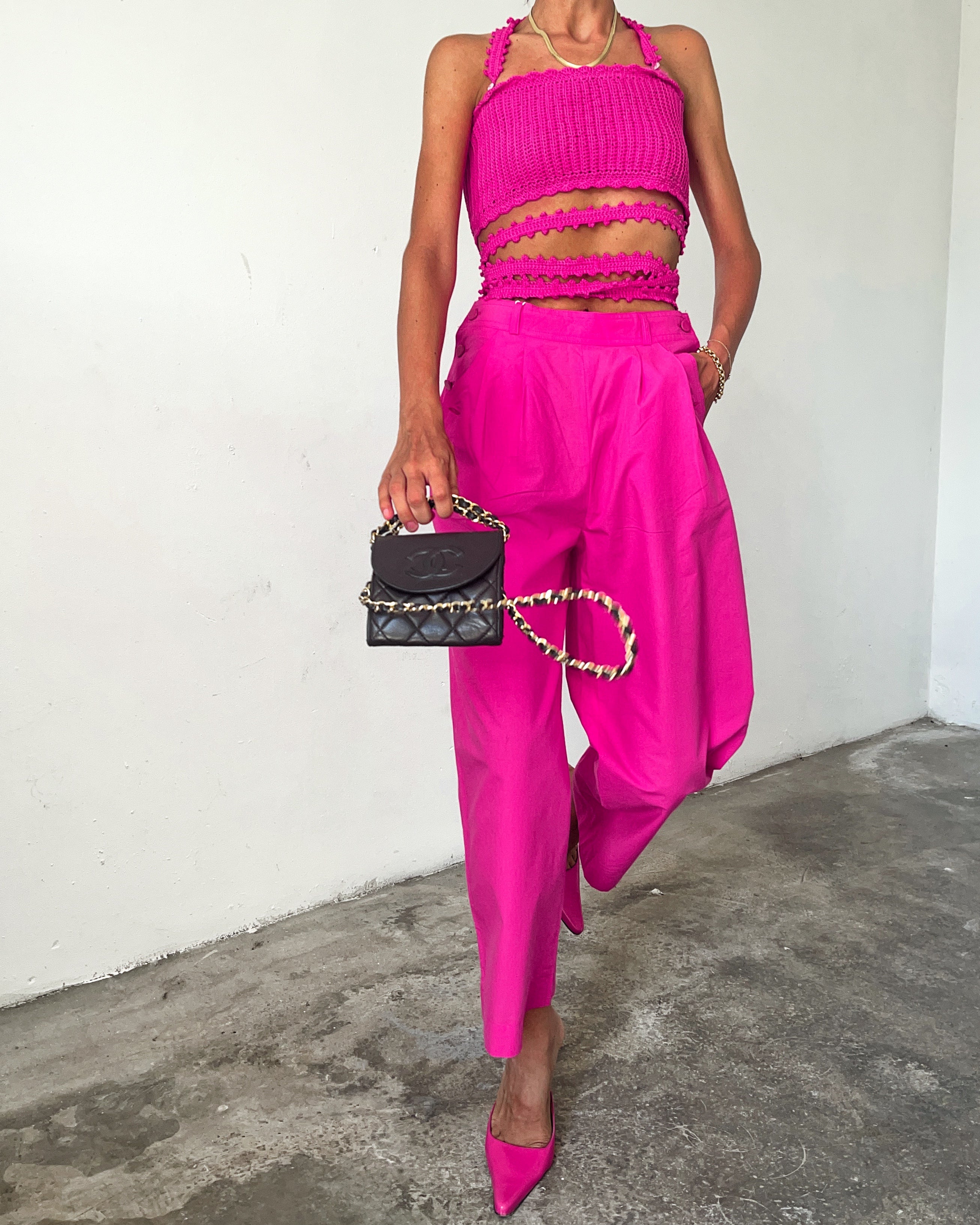 SPORTMAX fucsia pants