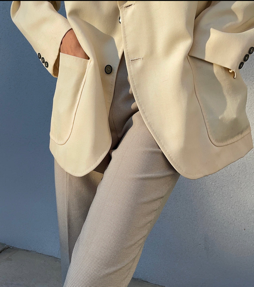 100 wool white blazer