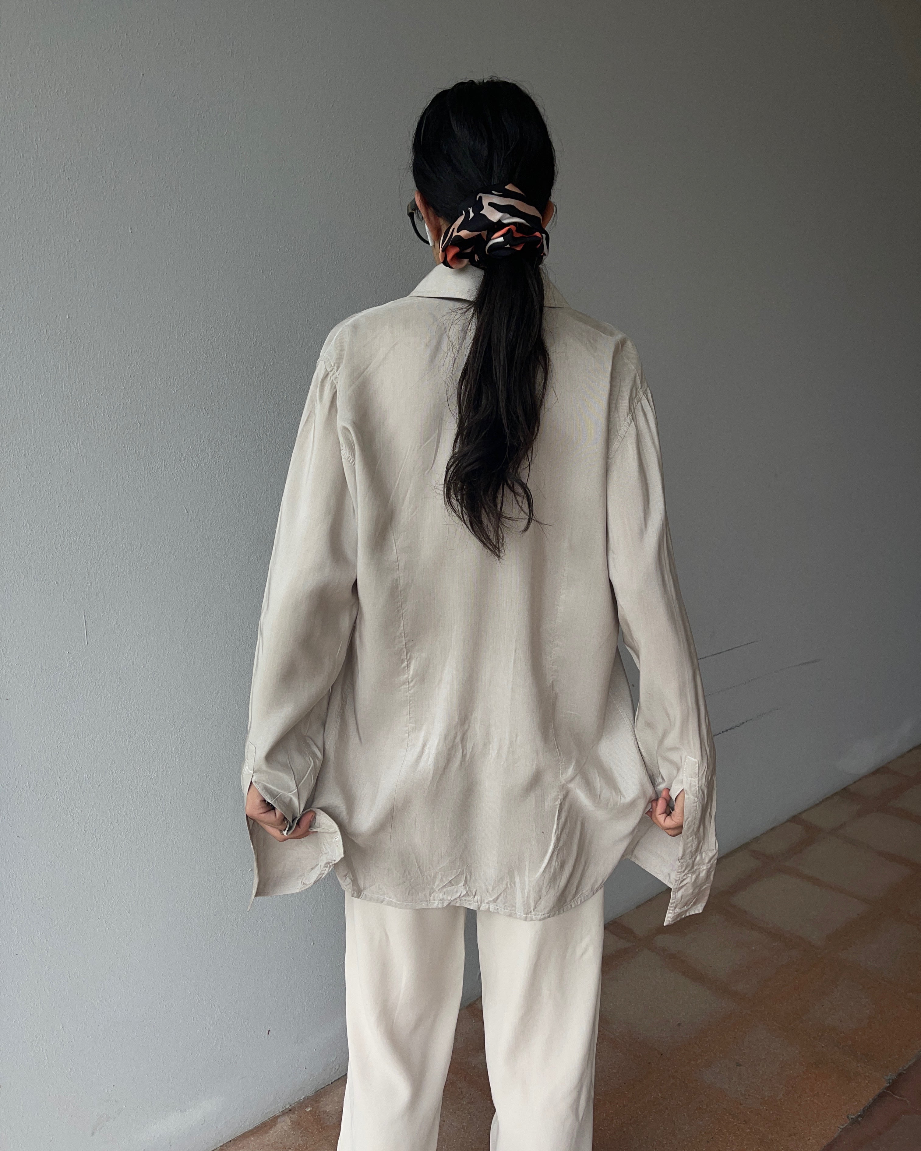 100 silk minimal shirt