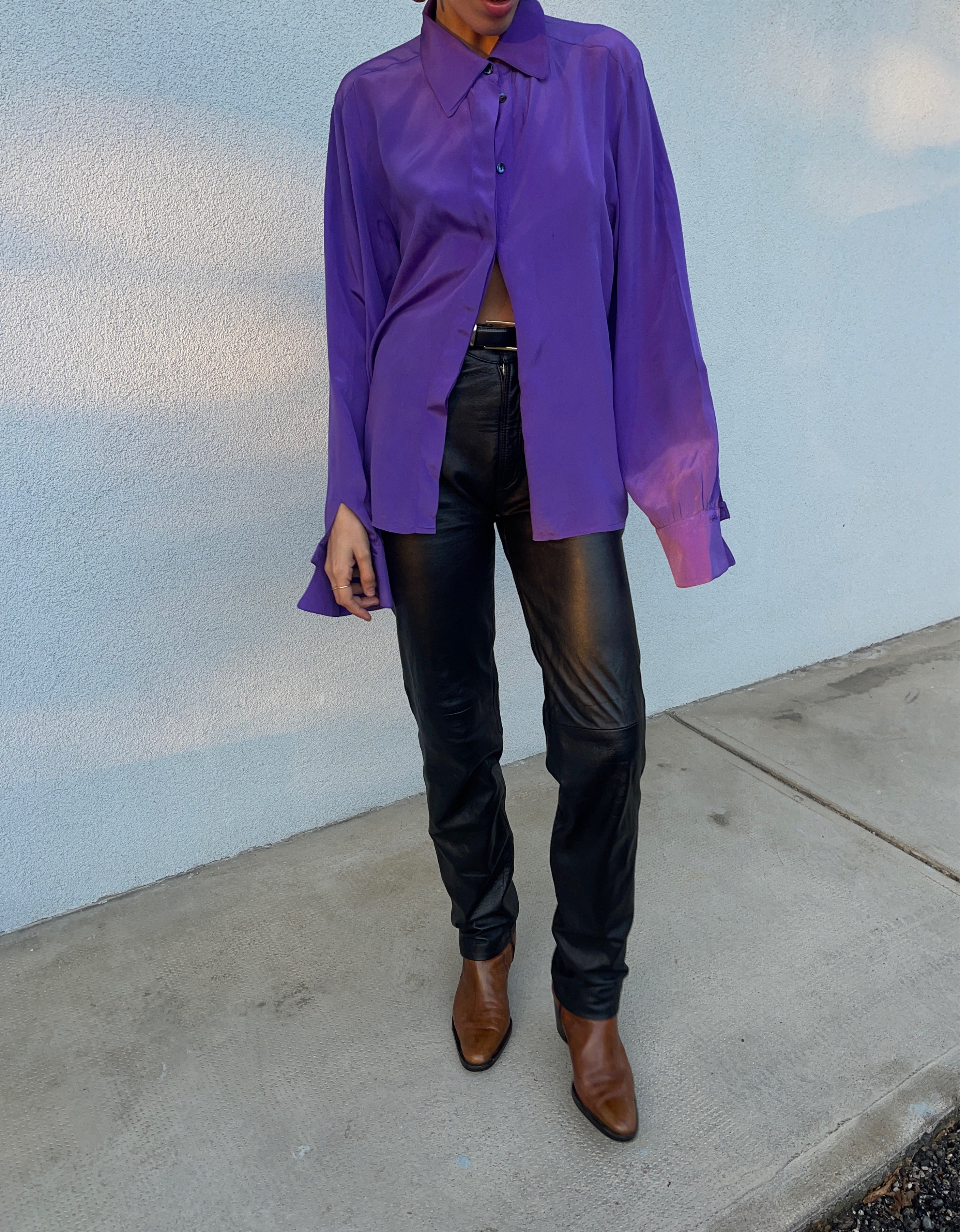 Silk blend Violet shirt