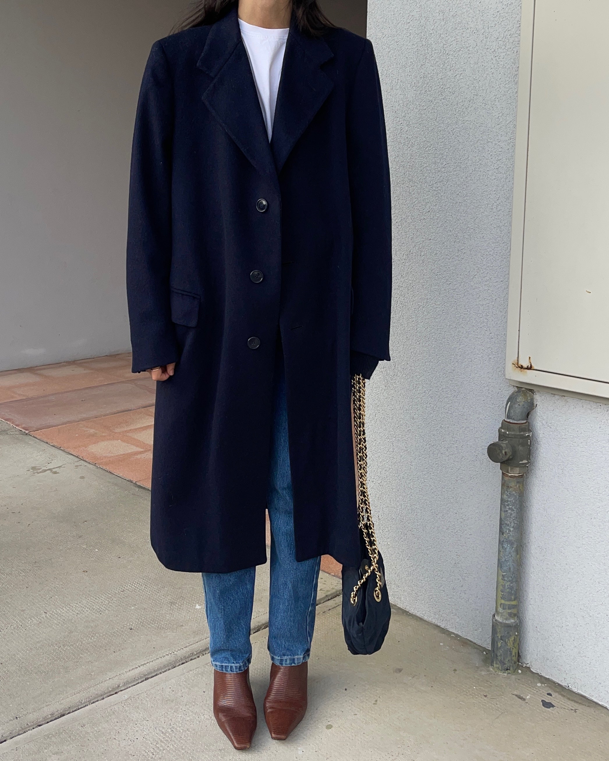 100 wool blue coat