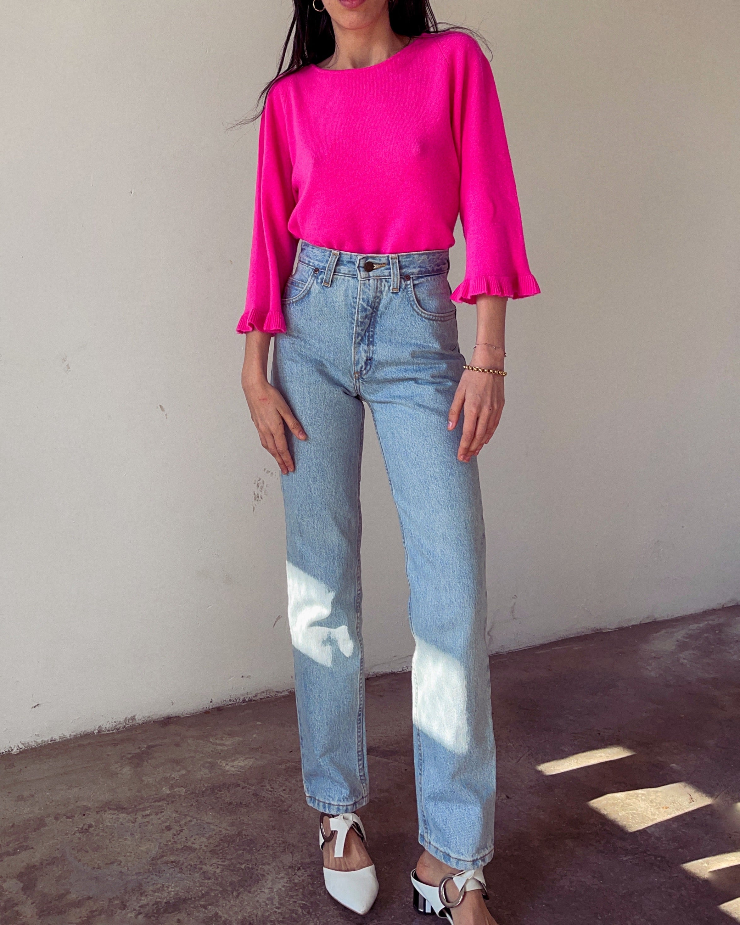 100% cashmere bright fucsia jumper