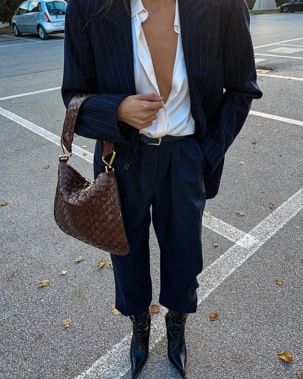 Pinstripe blue man blazer