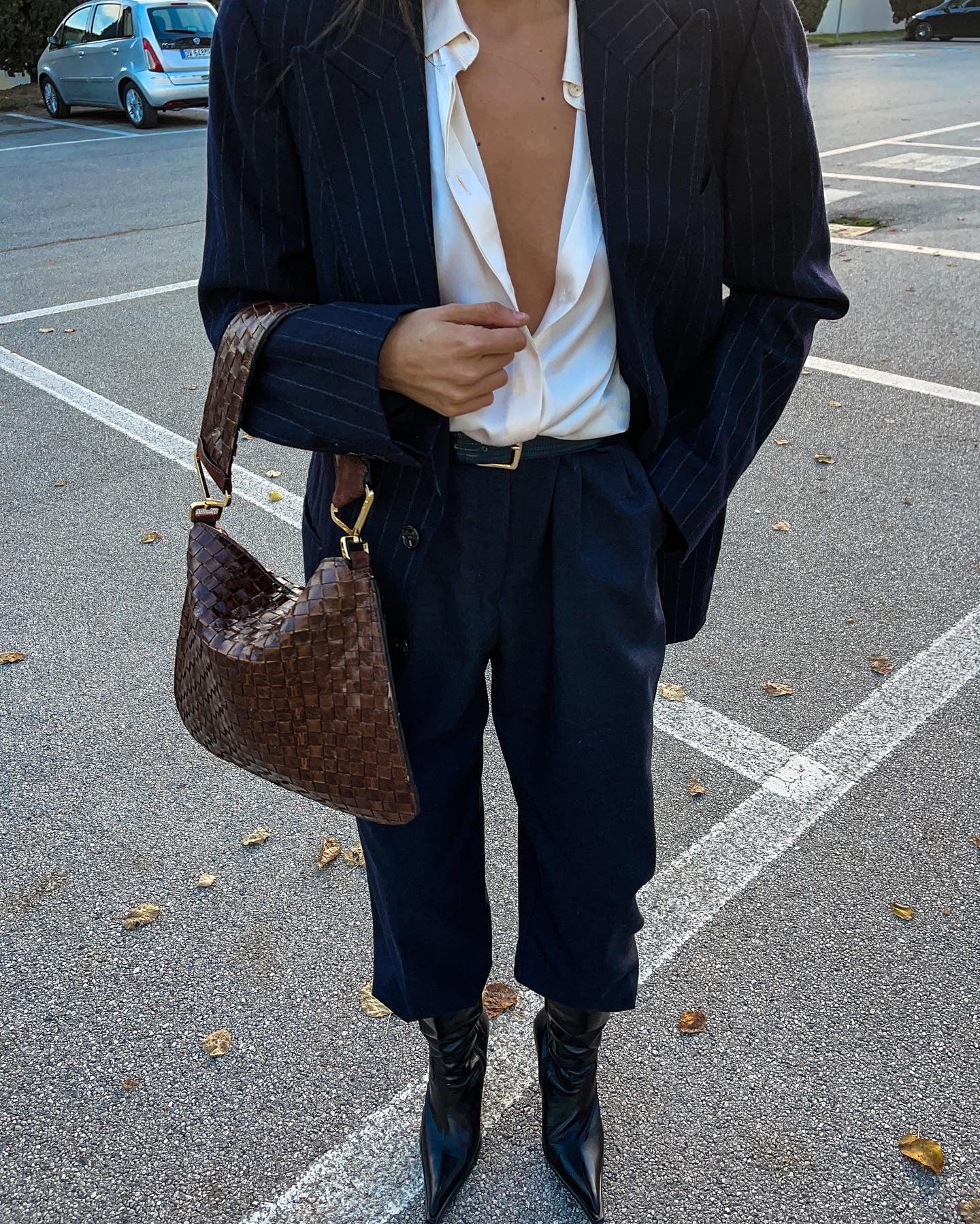 Pinstripe blue man blazer