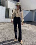 100% silk button down shirt