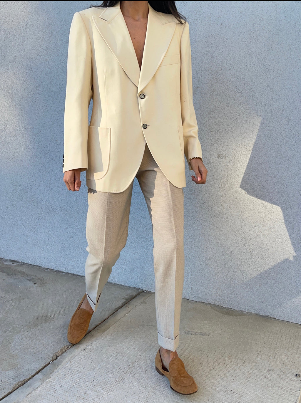 100 wool white blazer