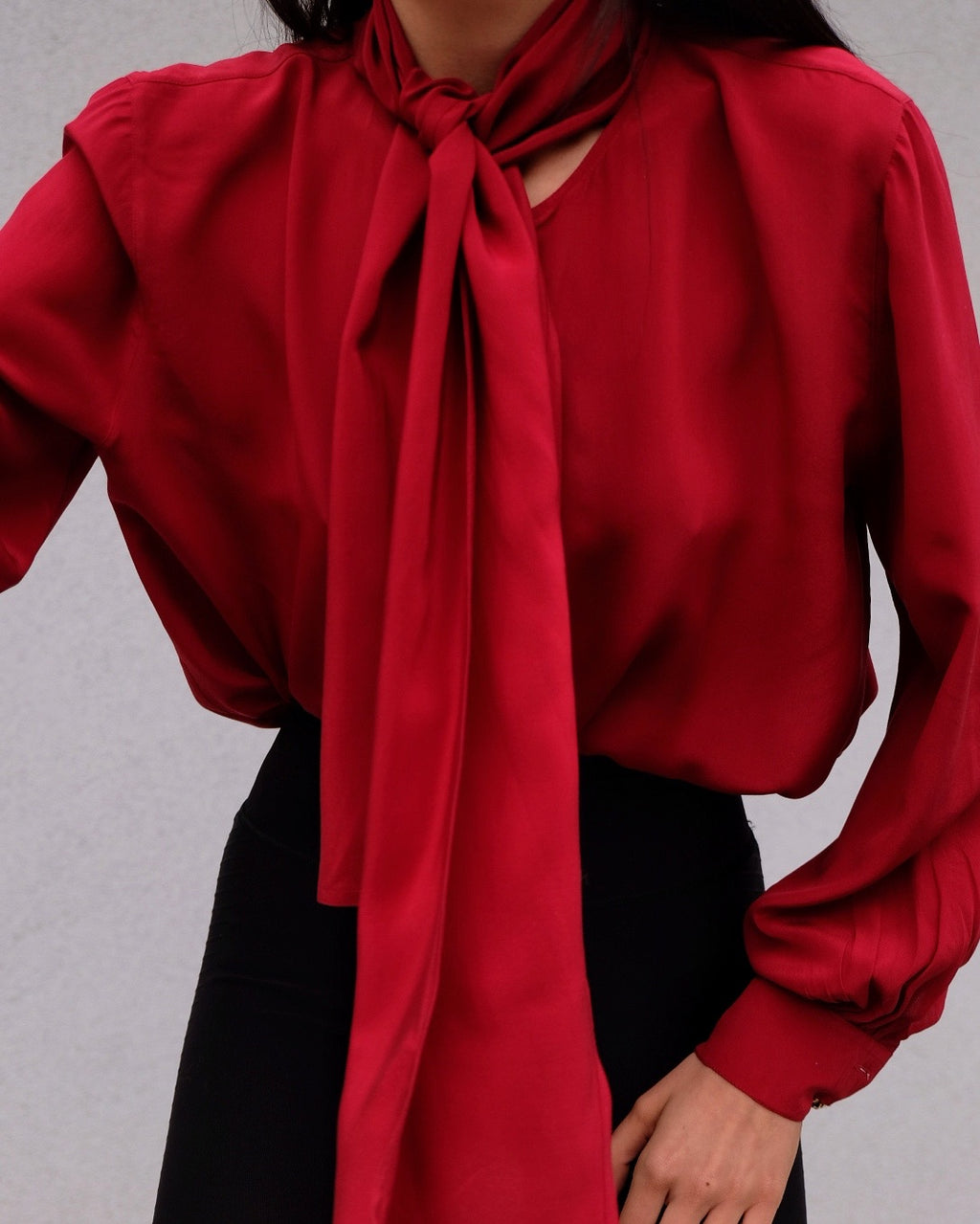 Camicia 100% seta fiocco