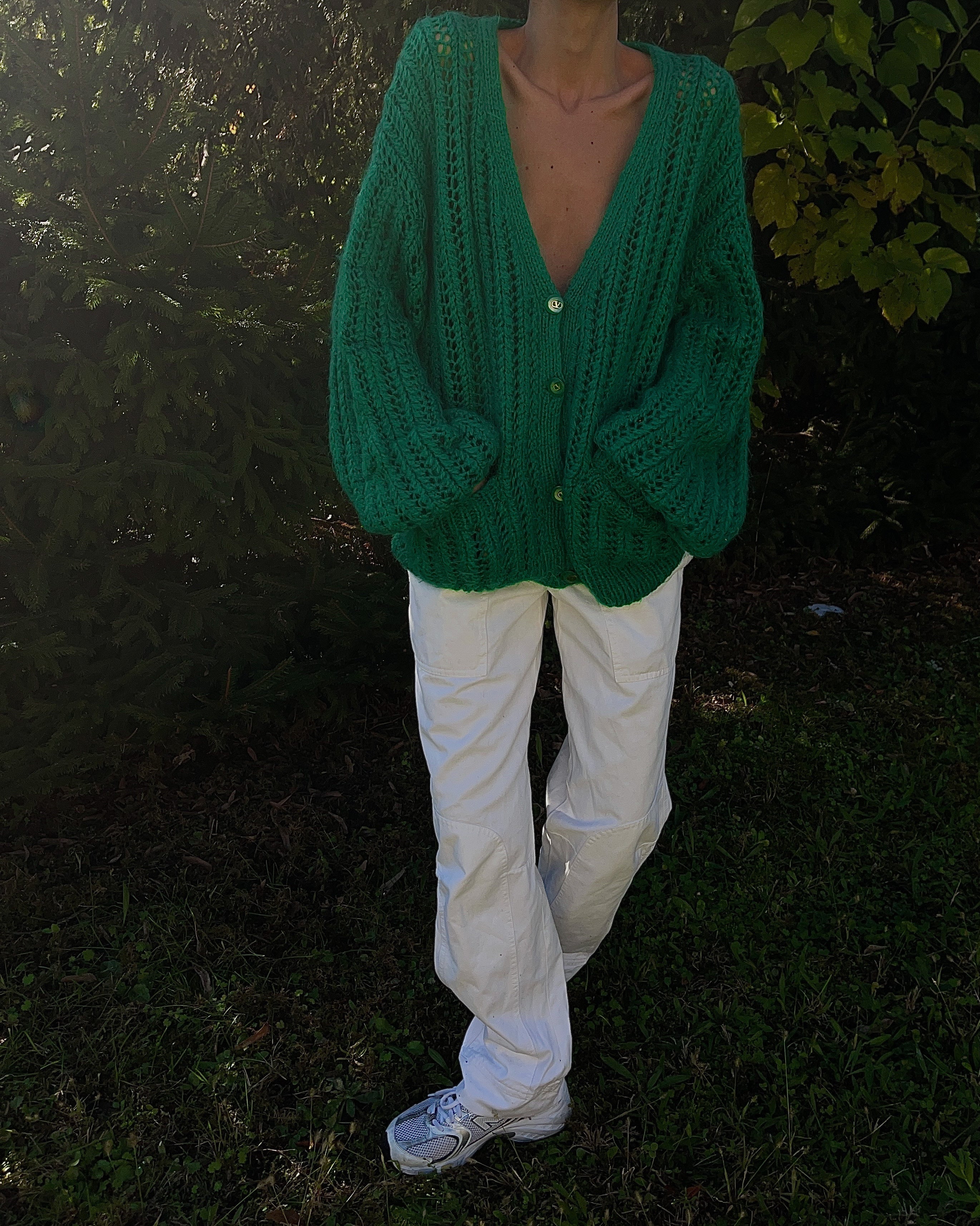 Green maxi cardigan
