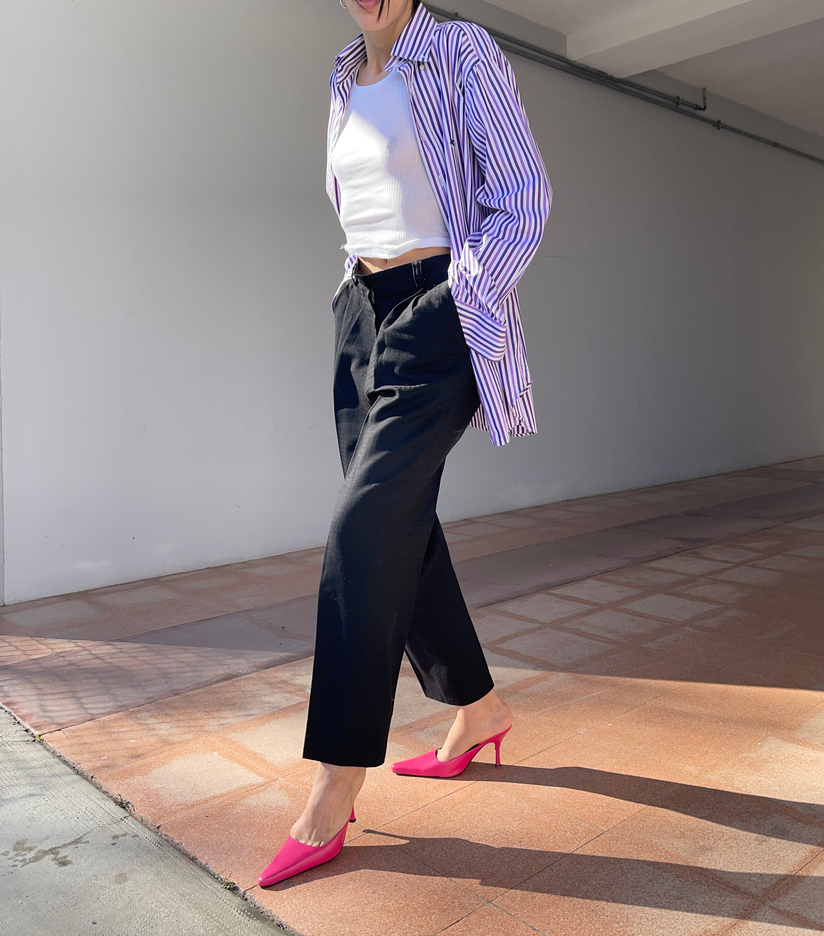 100 wool  jacquard trousers