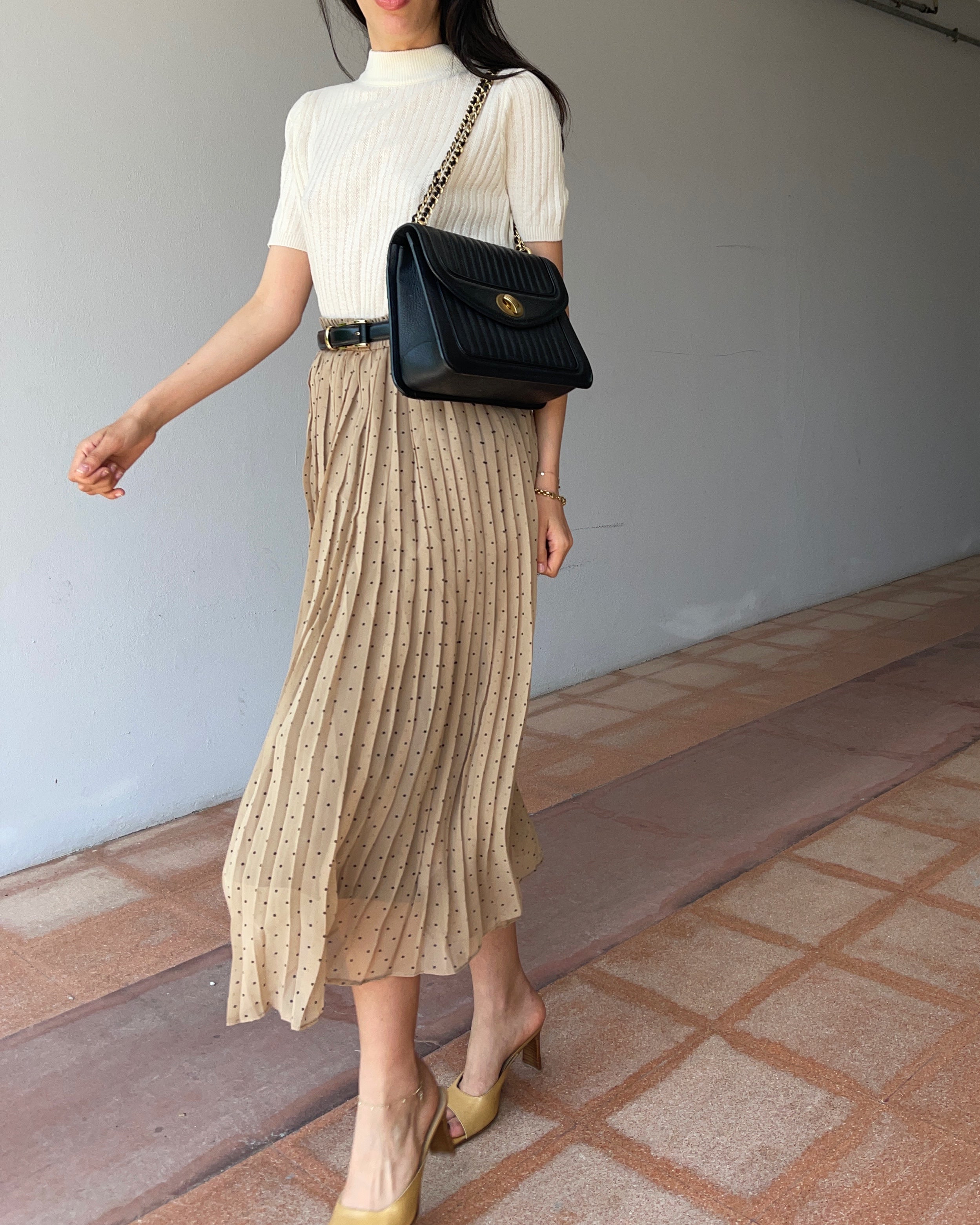 Pois midi skirt