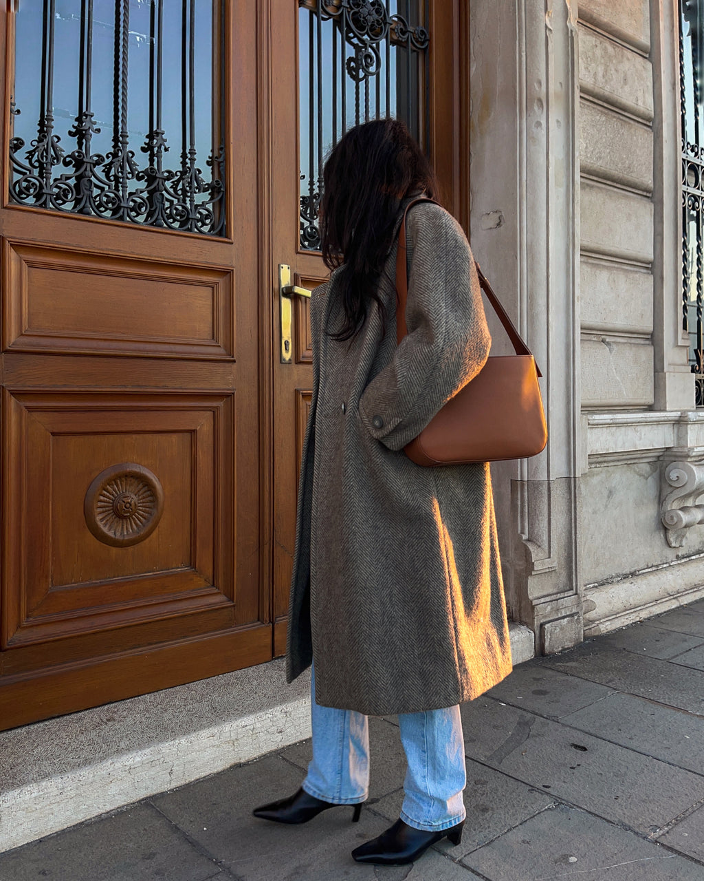 Wool vintage HERRINGBONE COAT