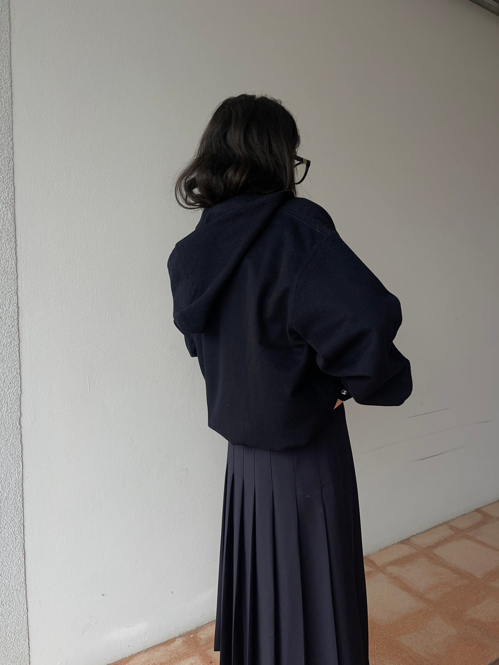 Pure wool blue hoodie