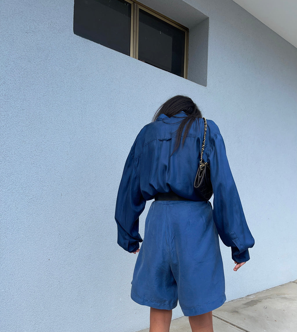 Camicia seta blu *