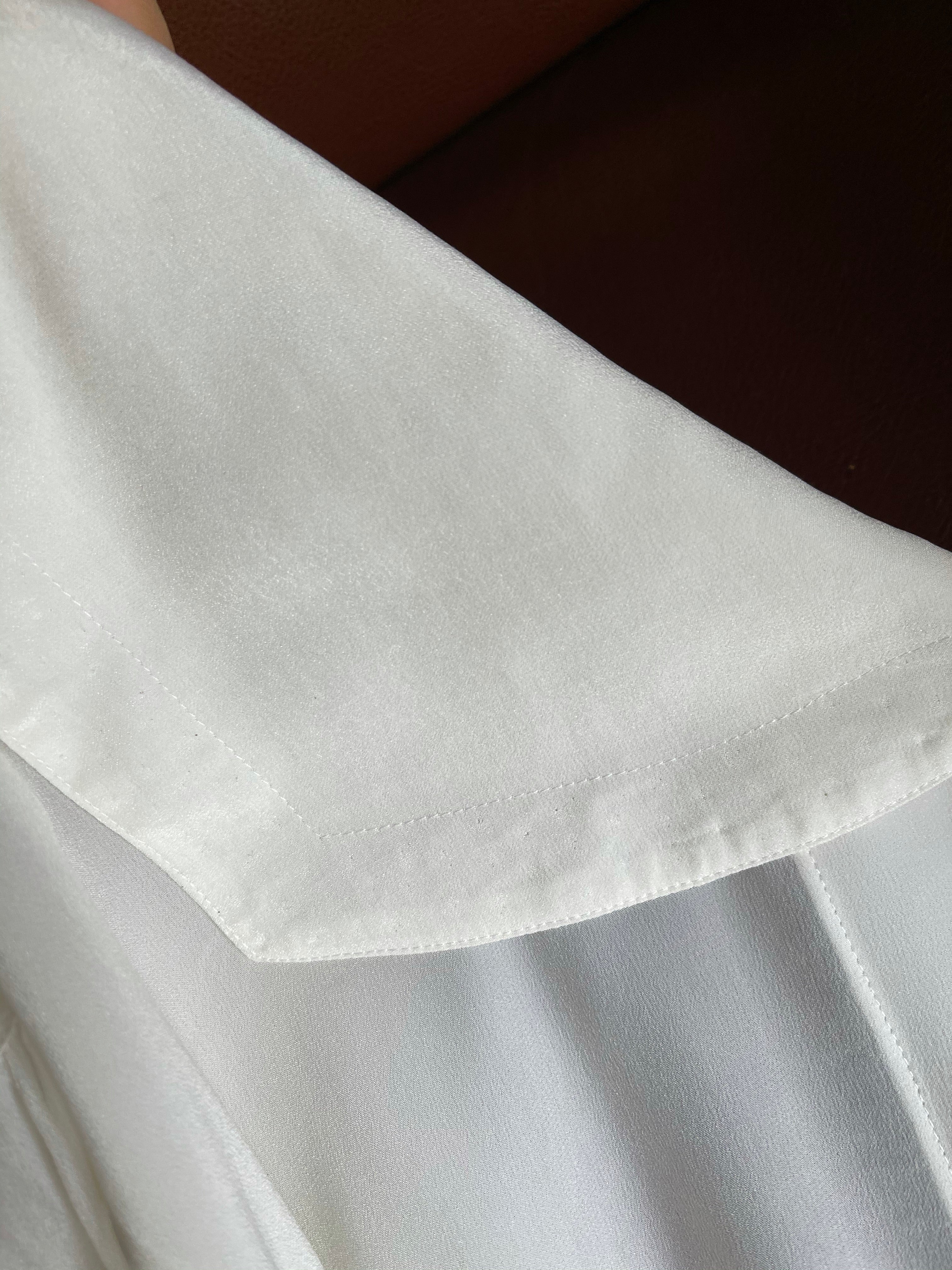 Silk blend maxi collar shirt