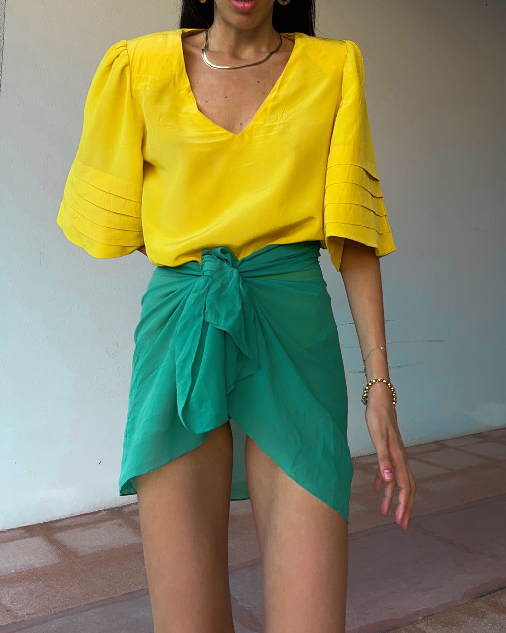 maxi shoulder silk blouse * special price