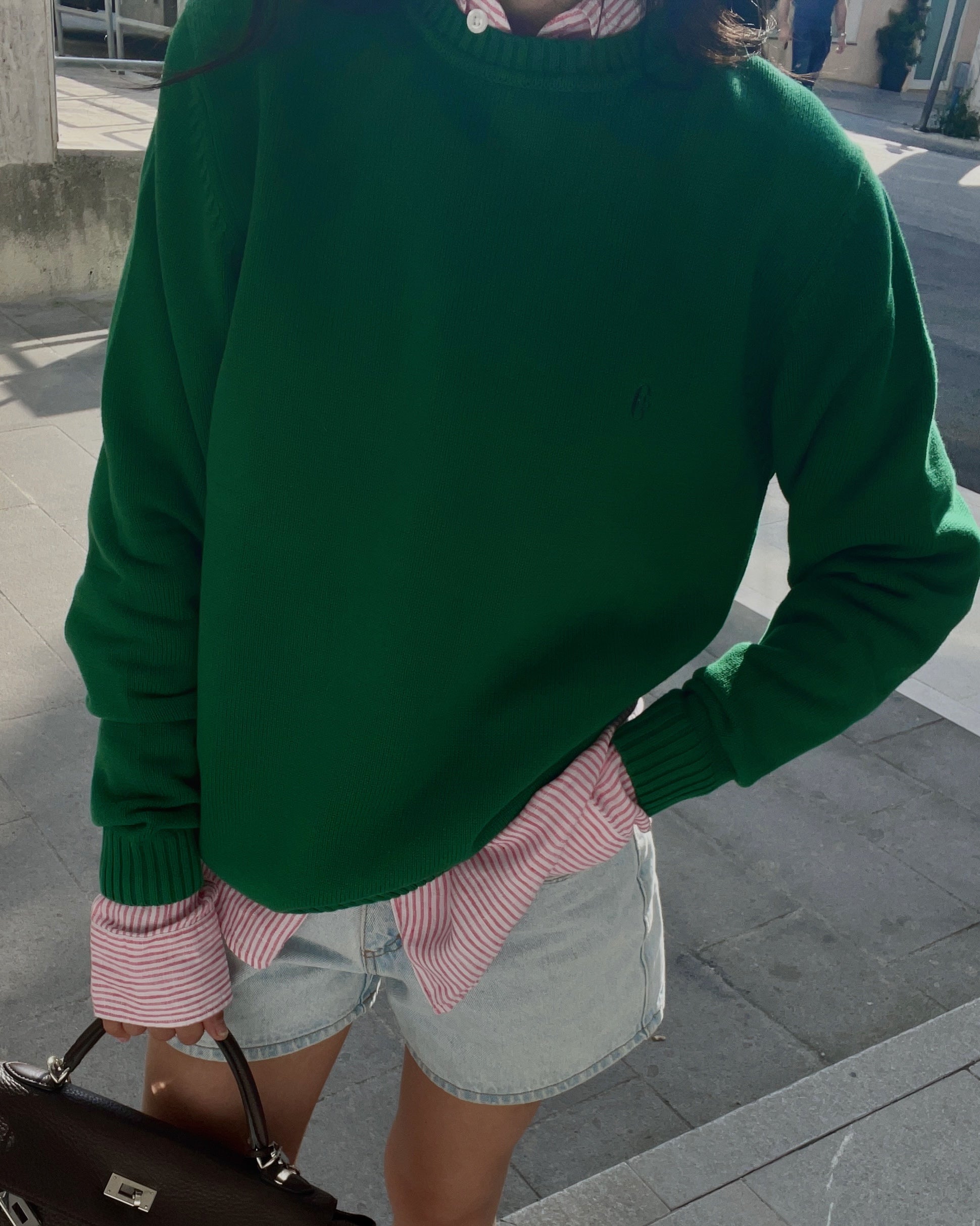 Green cotton jumper