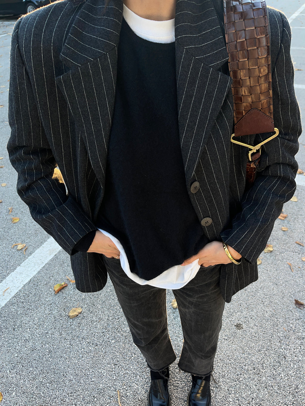 Gessato grey blazer