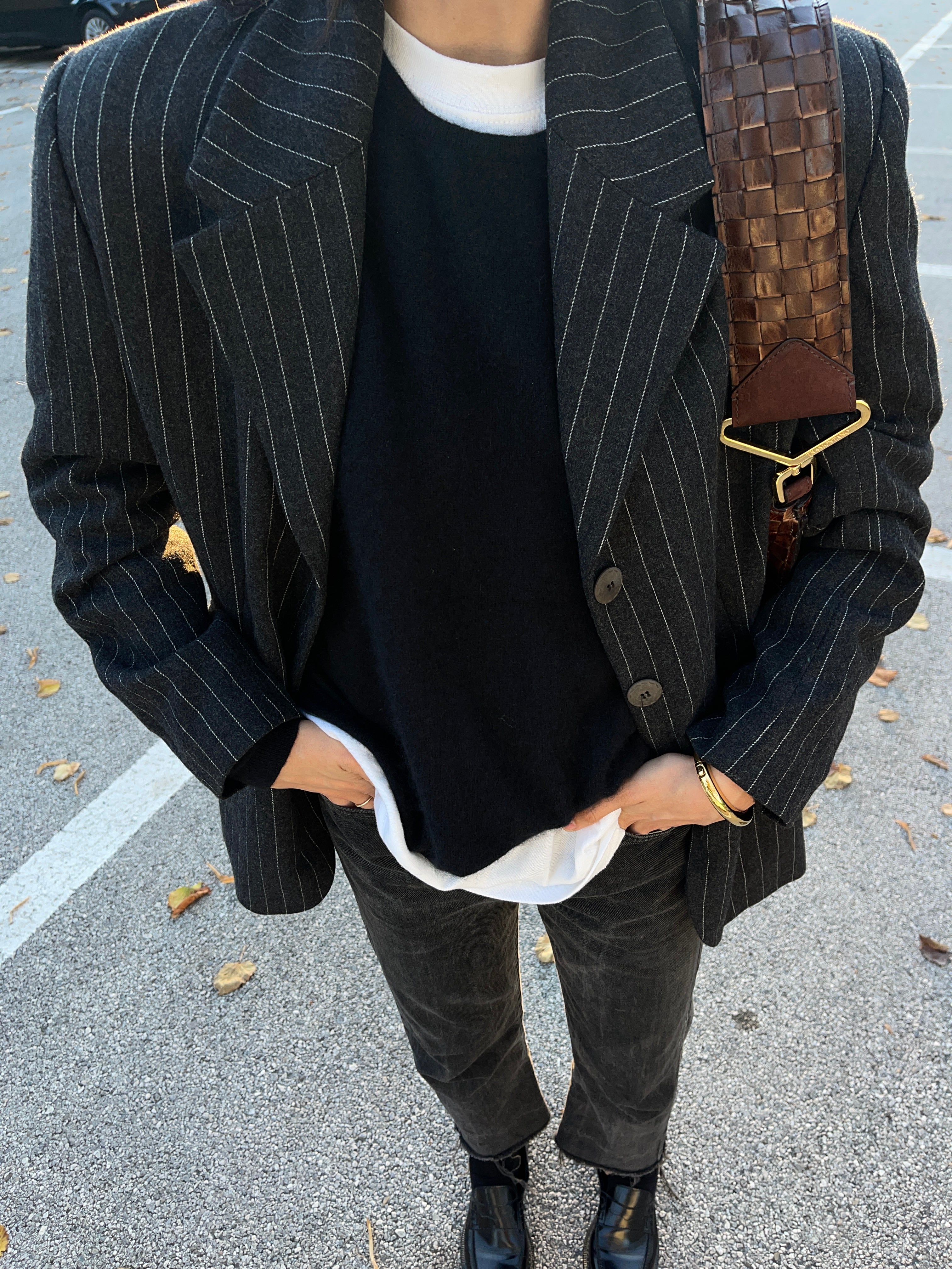 Gessato grey blazer