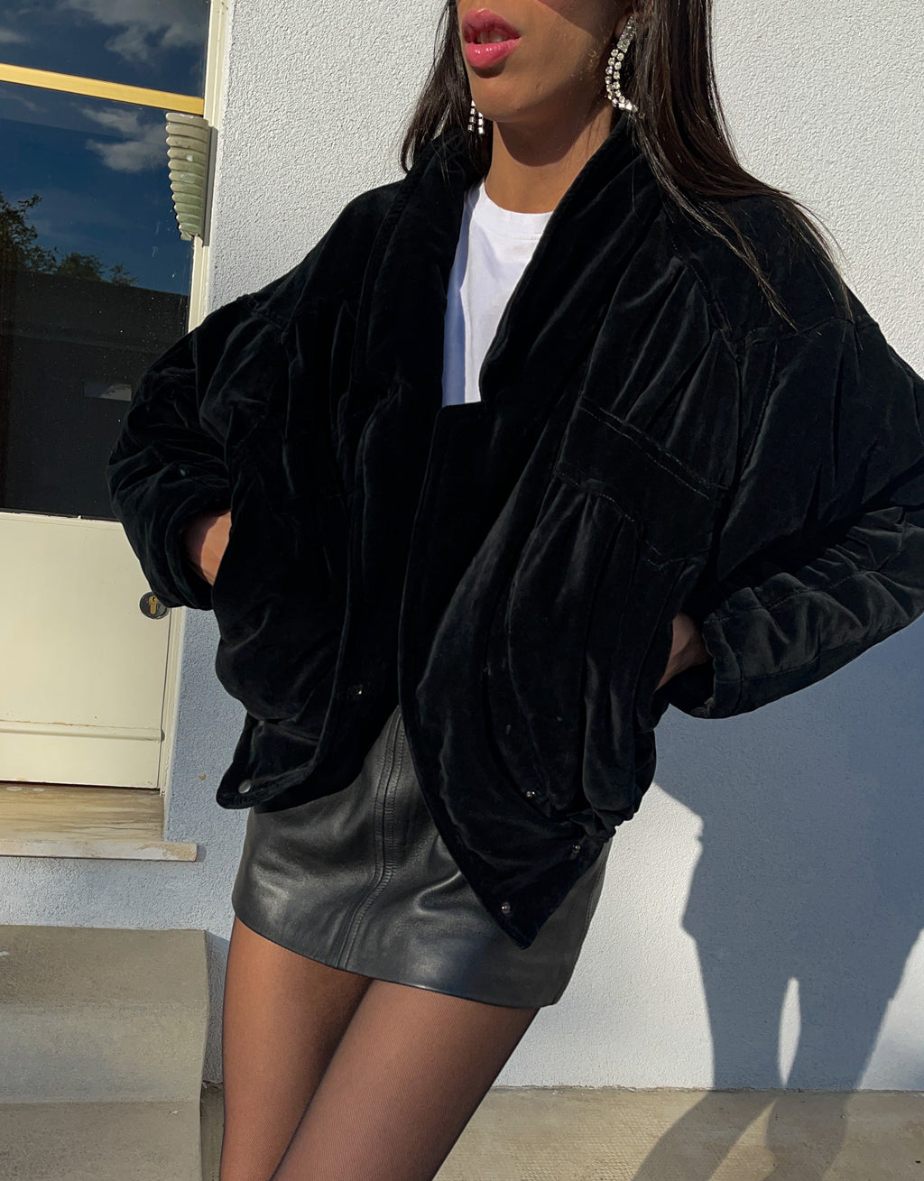 Velvet bomber jacket