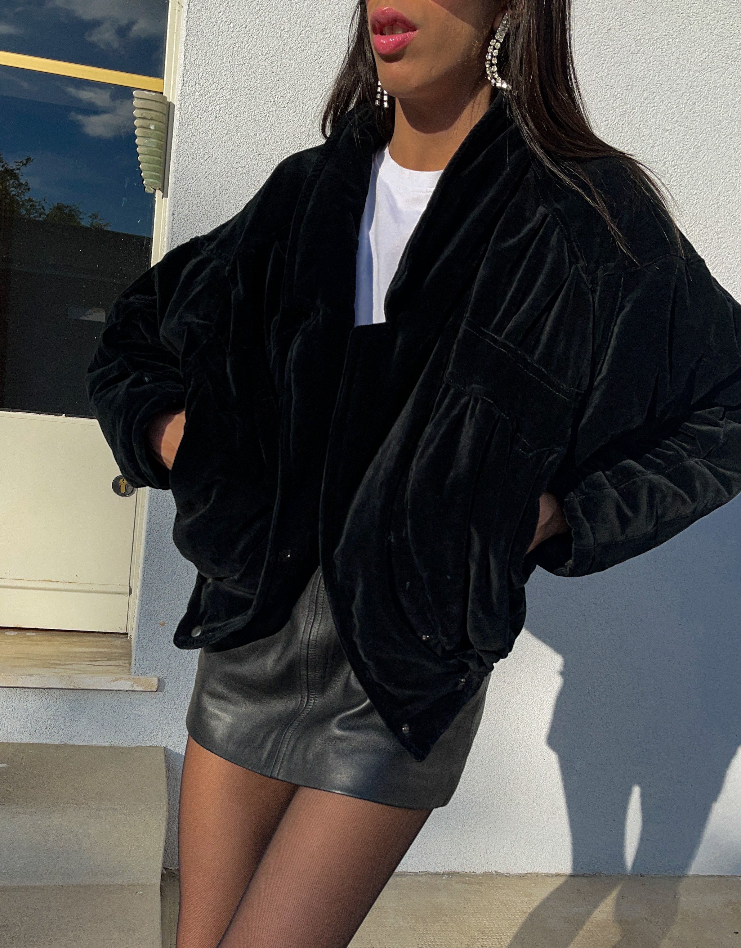 Velvet bomber jacket