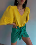 maxi shoulder silk blouse * special price