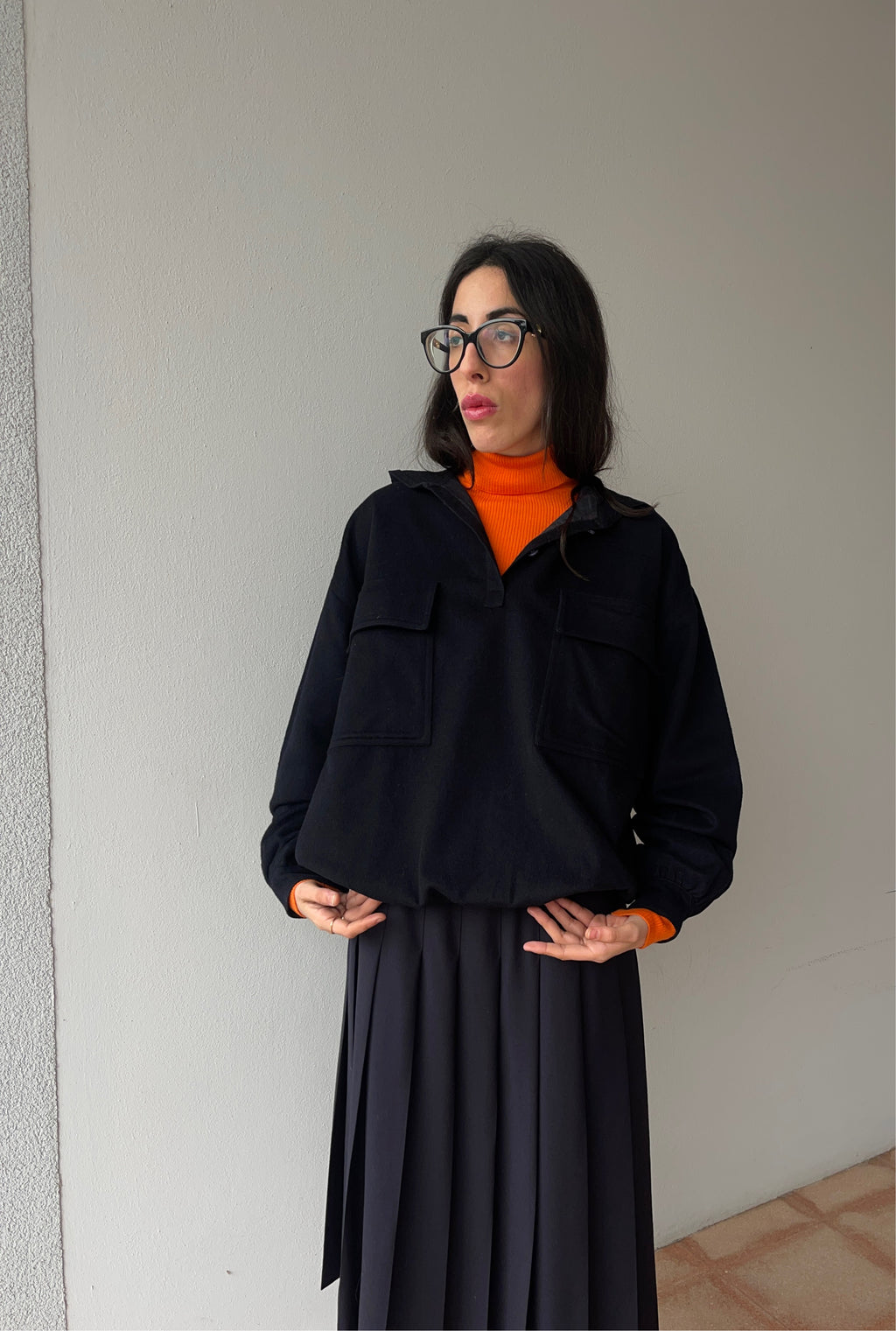 Pure wool blue hoodie