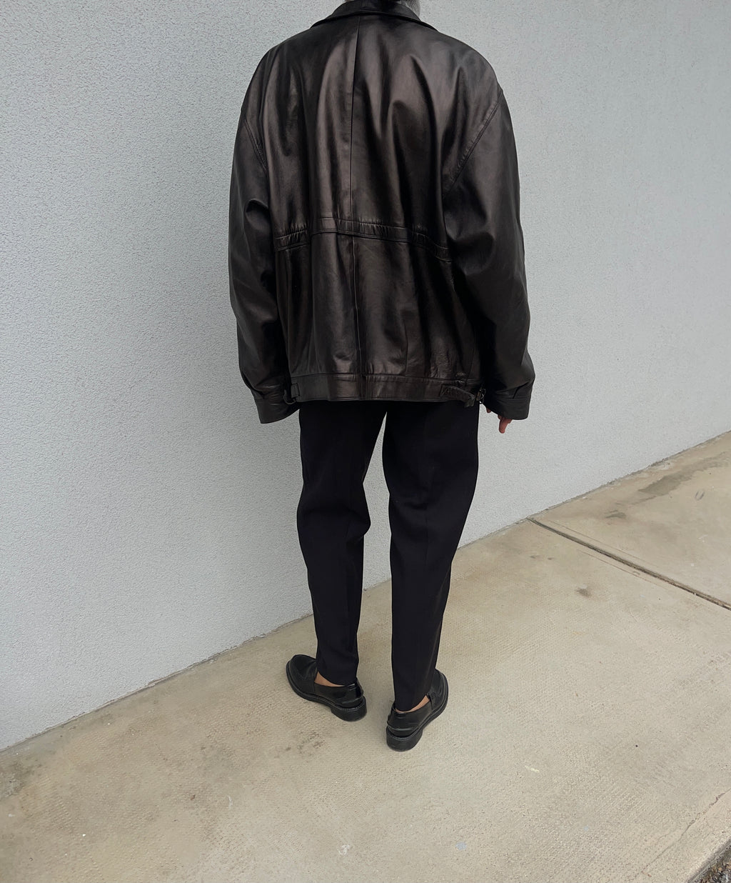 Leather bomber jacket *