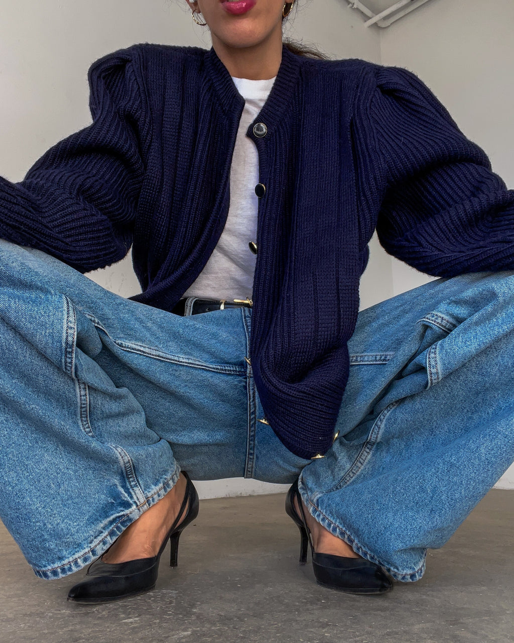 Wool bomber cardigan / jacket