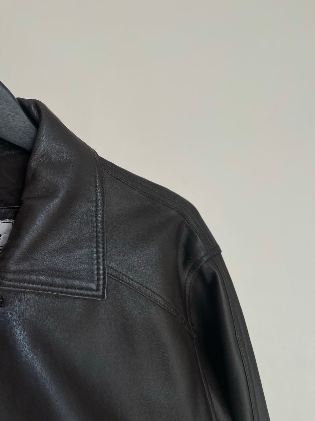 Real leather bomber jacket