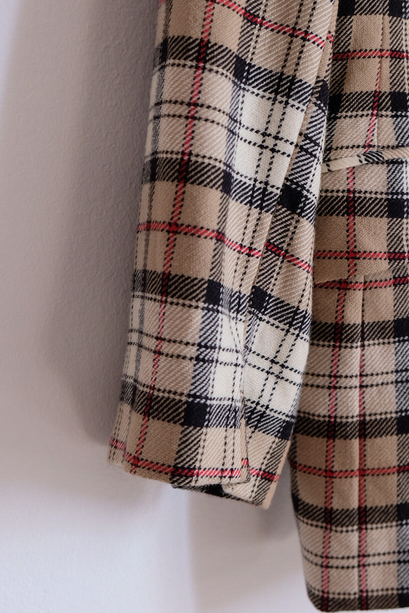 100% wool checkered blazer