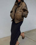 Bomber leather jacket