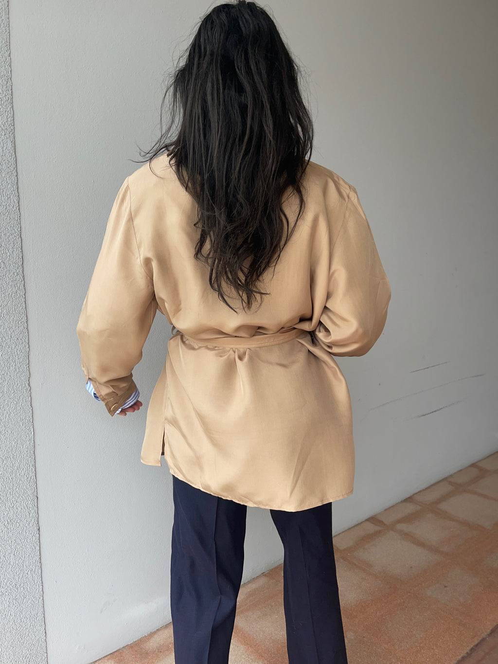 100 silk trench coat