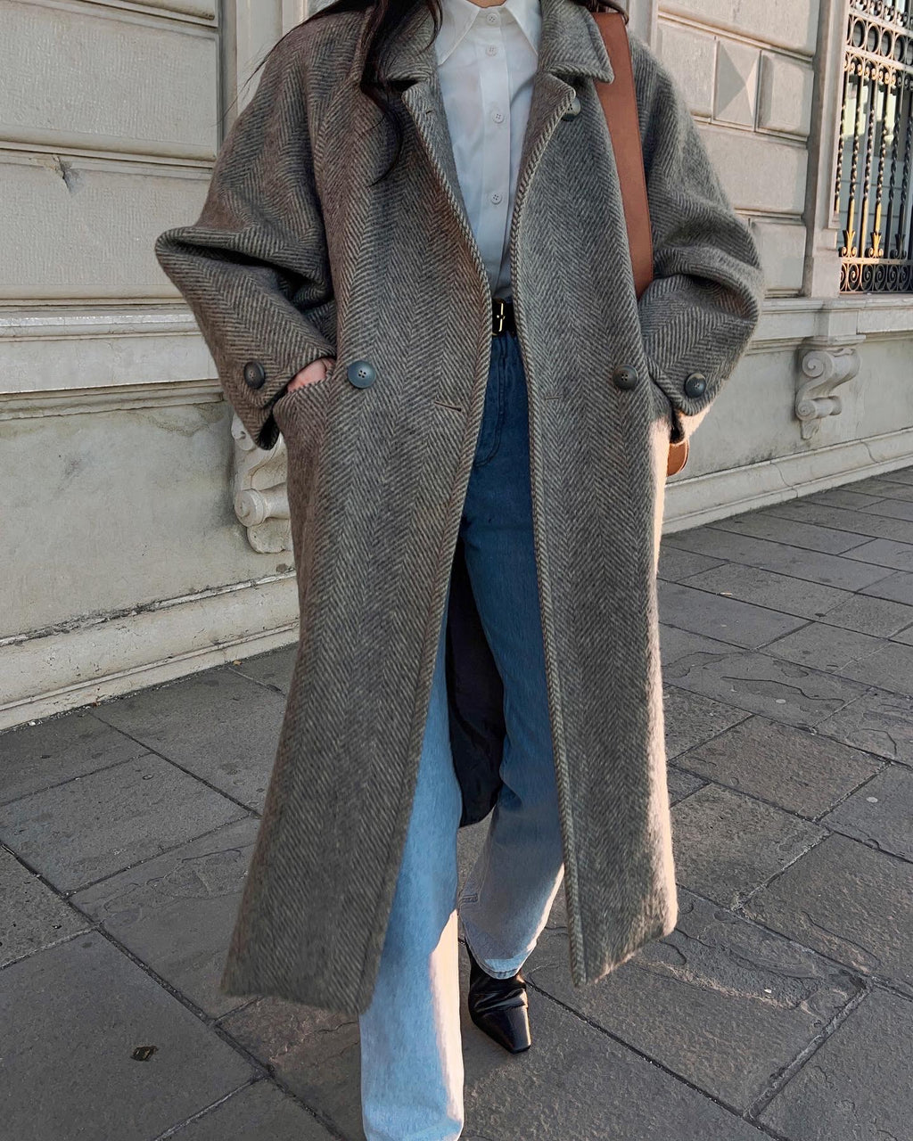Wool vintage HERRINGBONE COAT