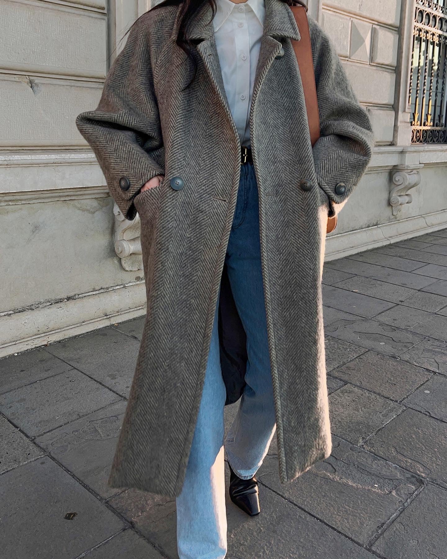Wool vintage HERRINGBONE COAT
