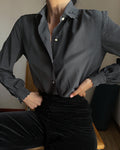 Collar silk shirt