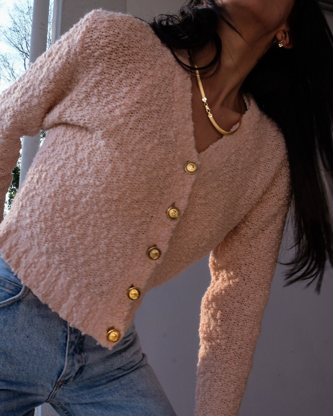 Versace cardigan medusa buttons