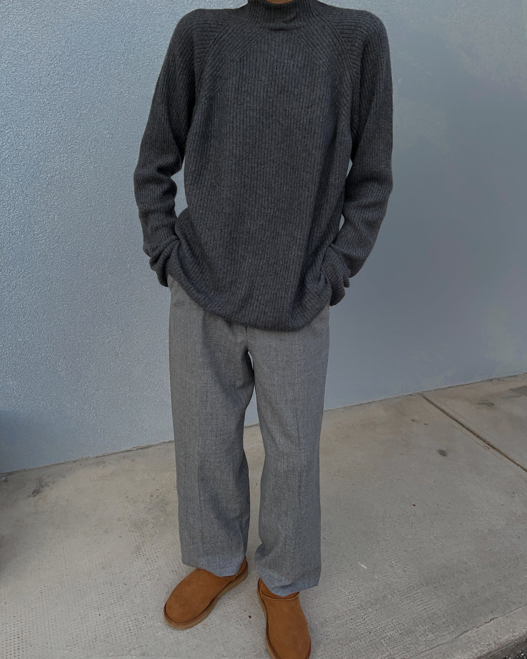 Grey wool trousers
