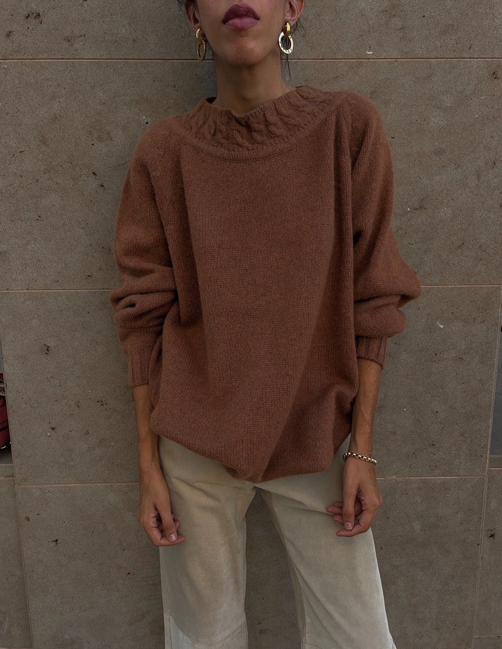 Maxi pull over angora blend