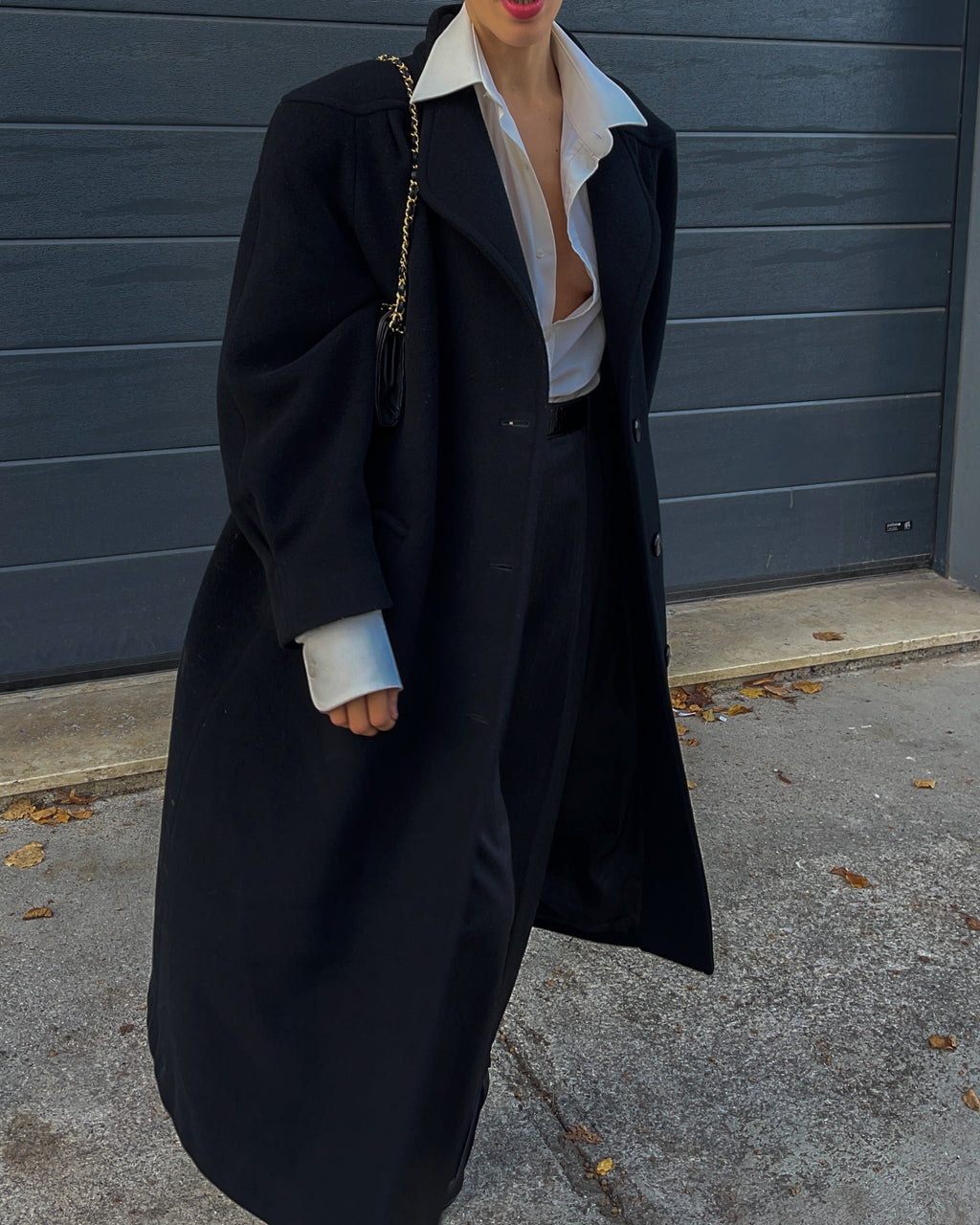 Cappotto nera spalla 80’s