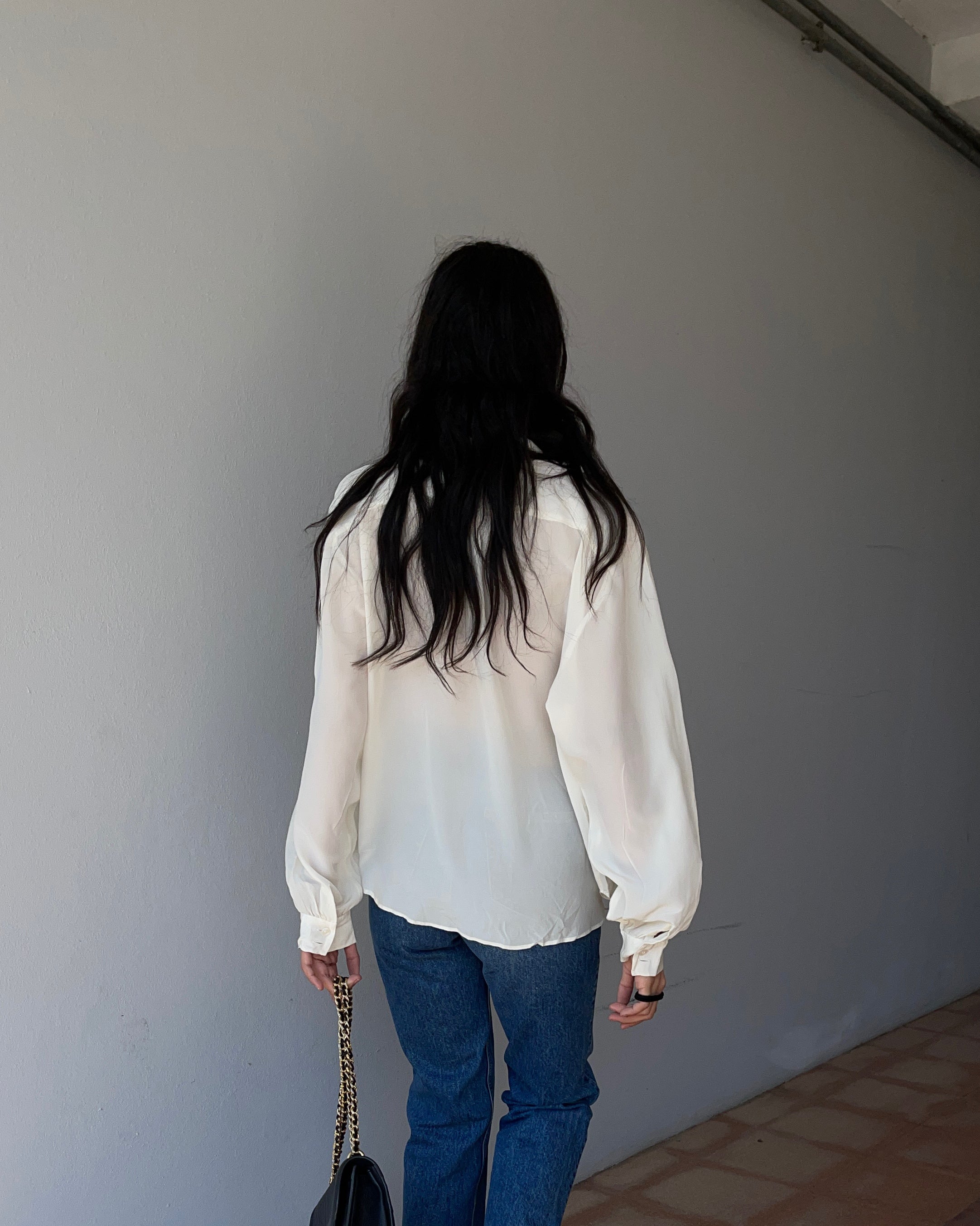 100 silk minimal shirt